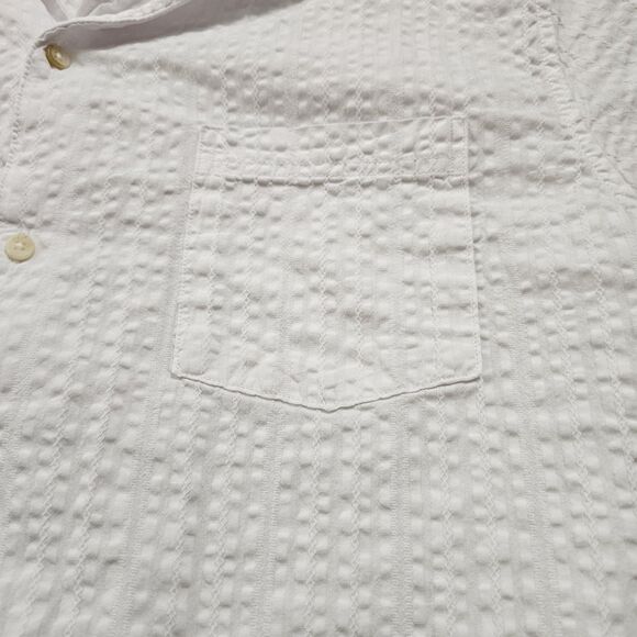 Mutual Weave Men’s Shirt XXL Button Up White 100% Cotton Strait Hem Short Sleeve - Picture 6 of 10